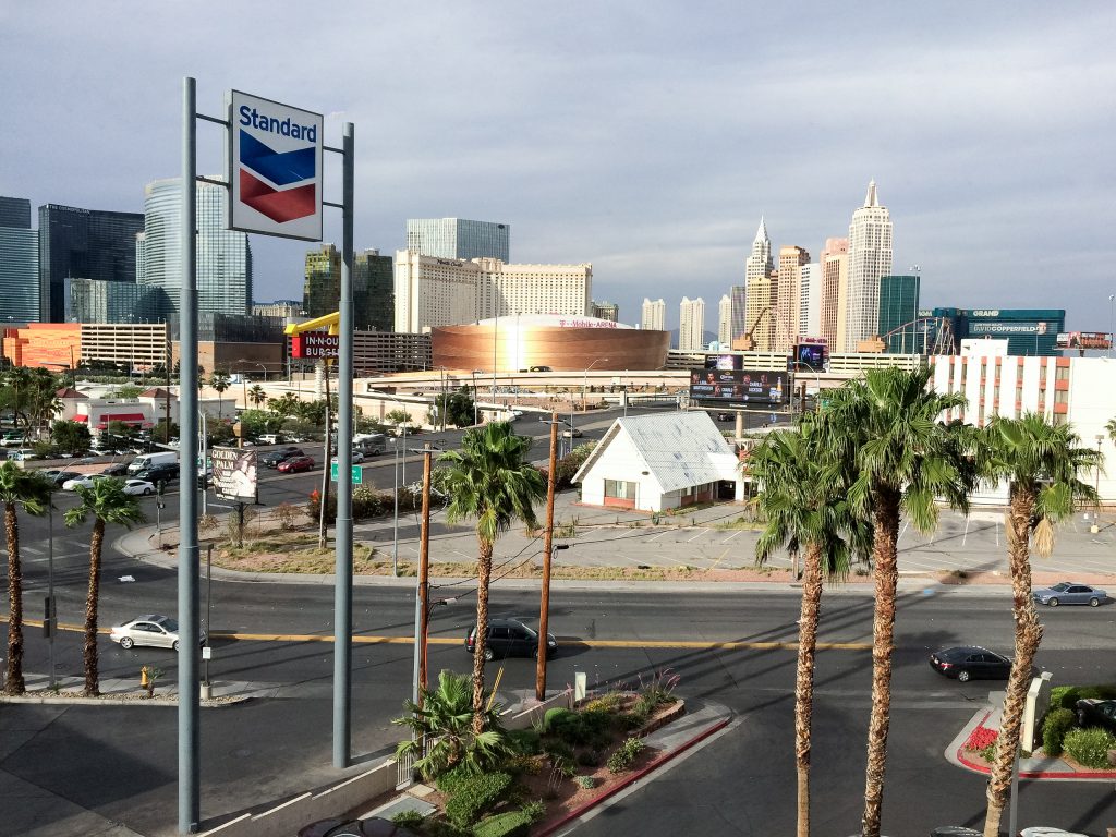 Uitzicht vanuit hotelkamer in Las Vegas