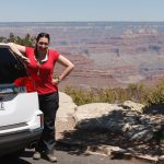 Linda en onze auto bij de Rim Linda en onze auto bij de Rim