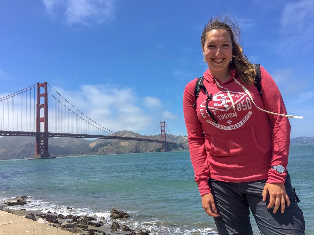 Linda bij de Golden Gaten Bridge in San Francisco