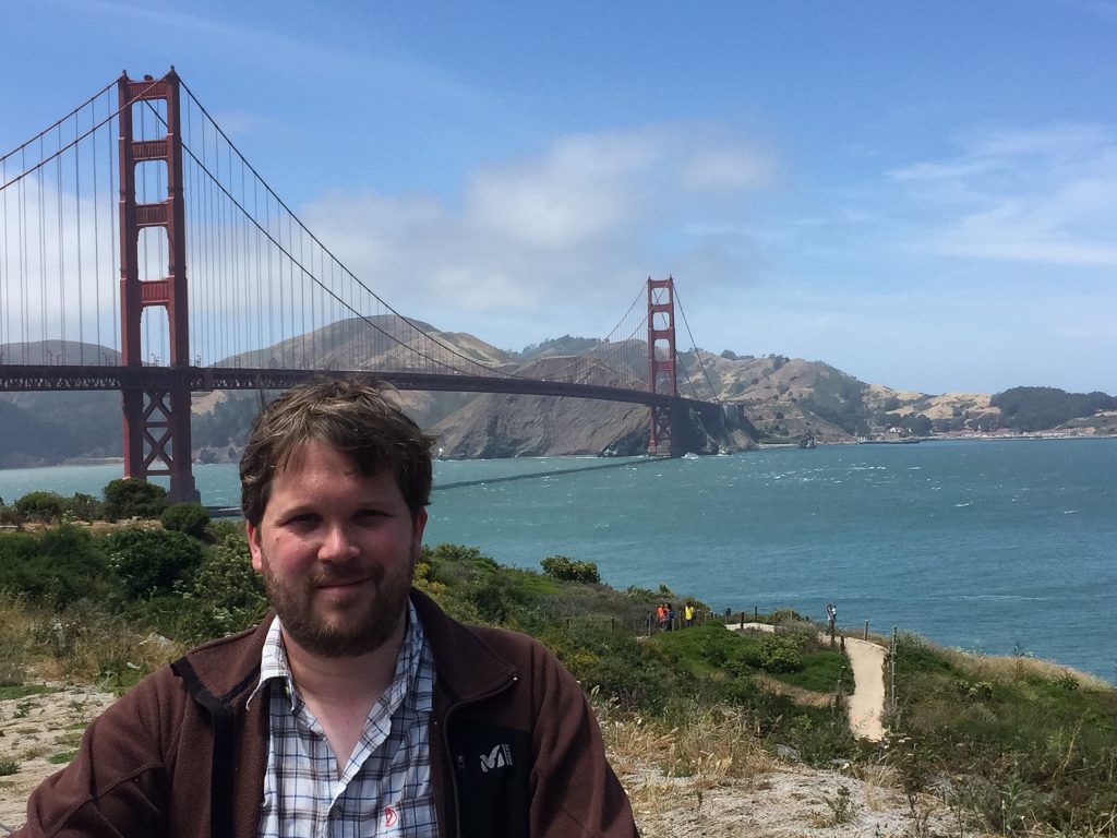 Tom bij de Golden Gate Bridge in San Francisco